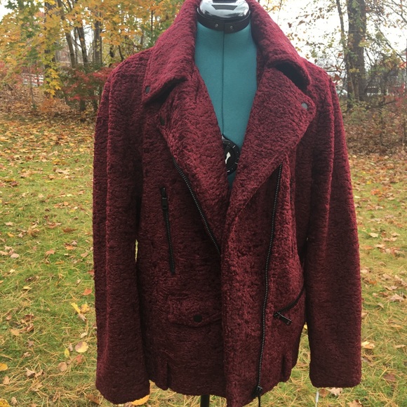 AVEC LES FILLES Faux Fur Moto Teddy Coat NWT - Picture 2 of 8